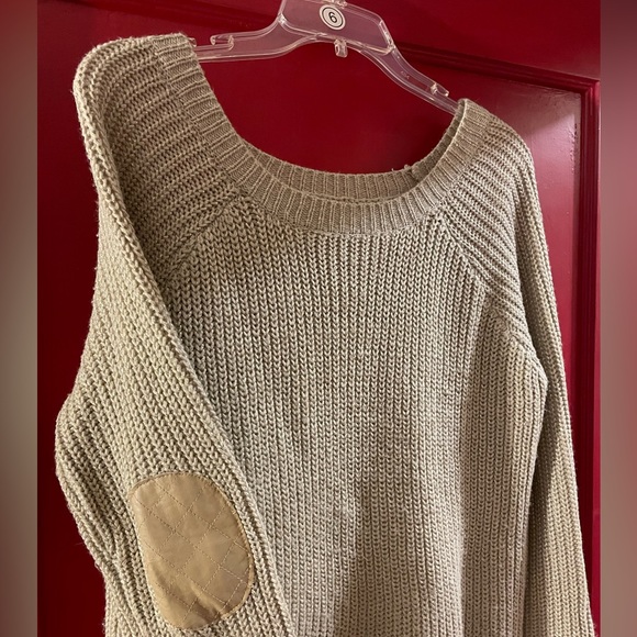 Gold metallic sweater with elbow pads - Picture 2 of 5